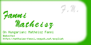 fanni matheisz business card